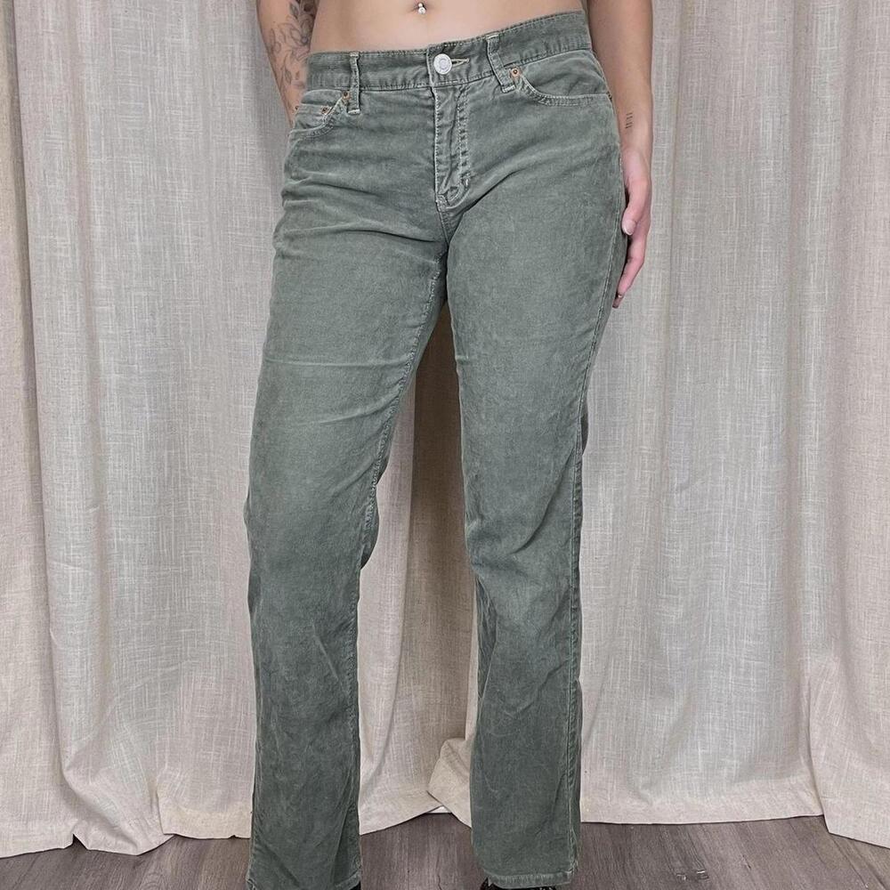 Green corduroy pants